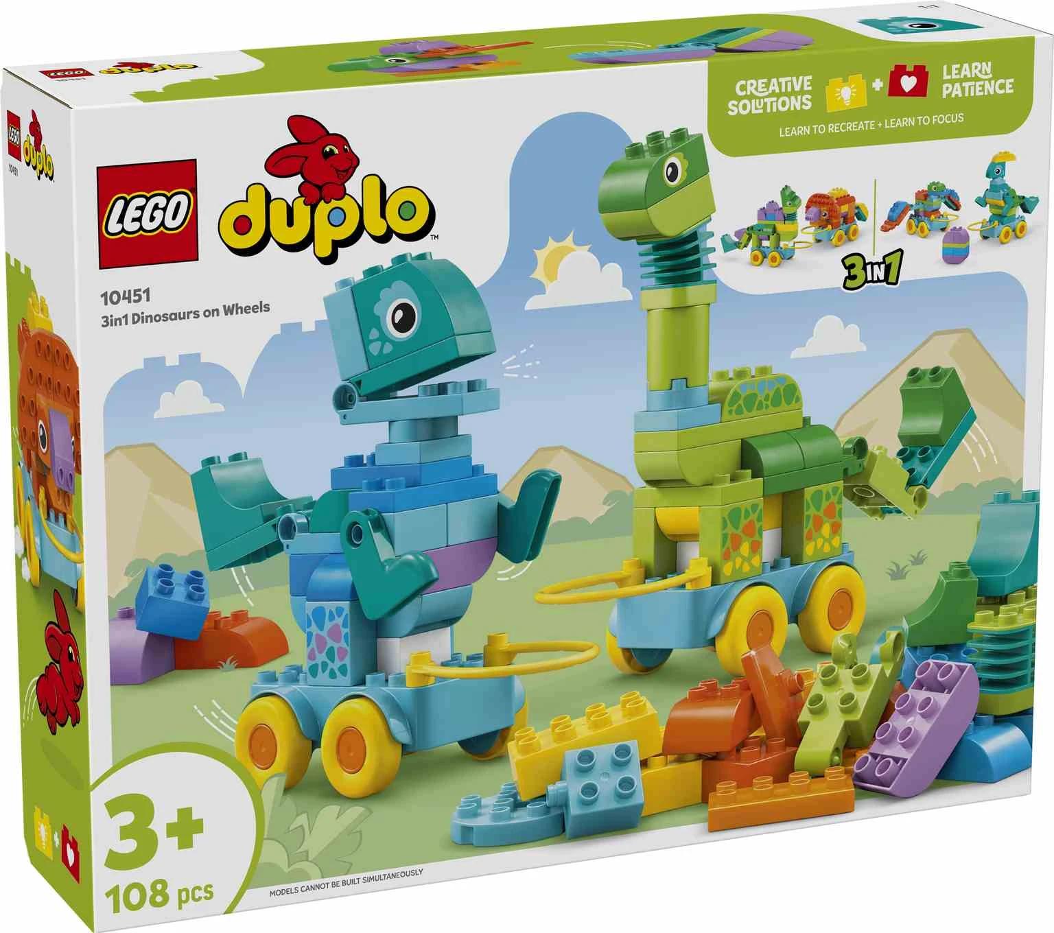 LEGO DUPLO | Dinosaurios sobre Ruedas 3en1 - 10451
