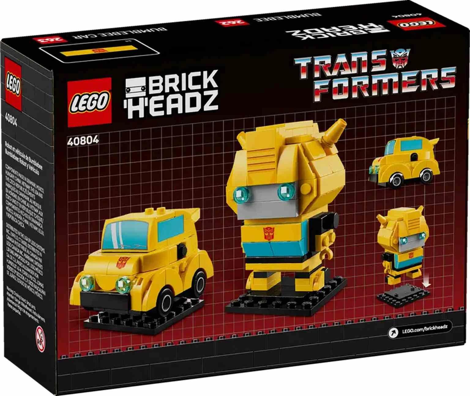 LEGO BRICK HEADZ | Bumblebee: Robot y Vehículo - 40804