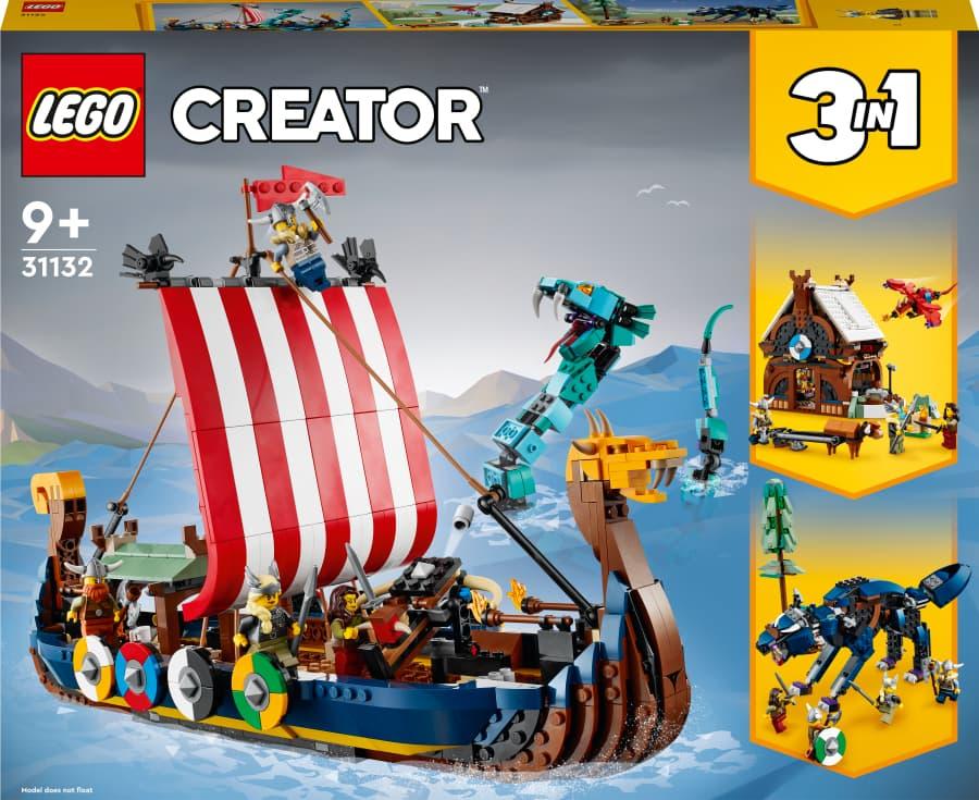 LEGO Creator 3 en 1 | Barco vikingo y la serpiente Midgard 31132