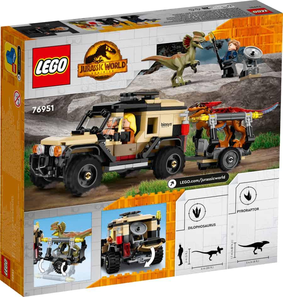 LEGO Jurasssic World | Transporte del Pyrorraptor y el Dilofosaurio 76951