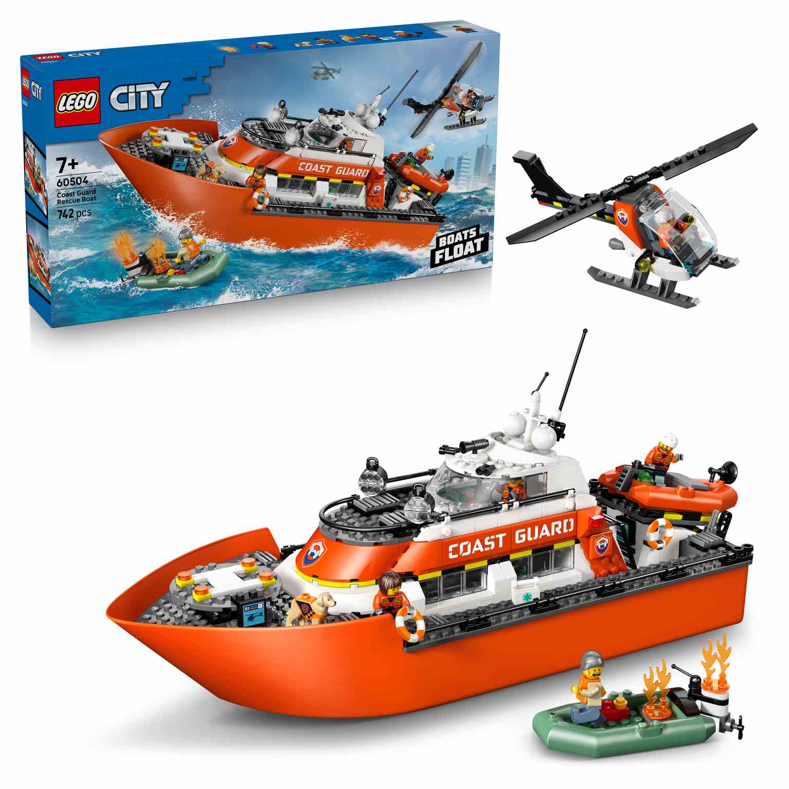 LEGO CITY | Barco y Helicóptero de Rescate de Guardacostas - 60504