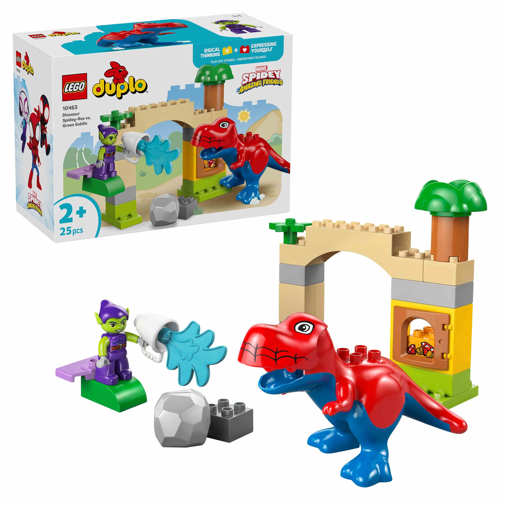 LEGO DUPLO | Dinosaurio Spidey-Rex vs. Duende Verde - 10463