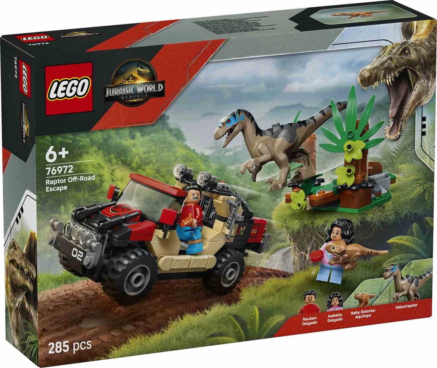 LEGO Jurassic World | Huida en Todoterreno y Raptor al Acecho- 76972