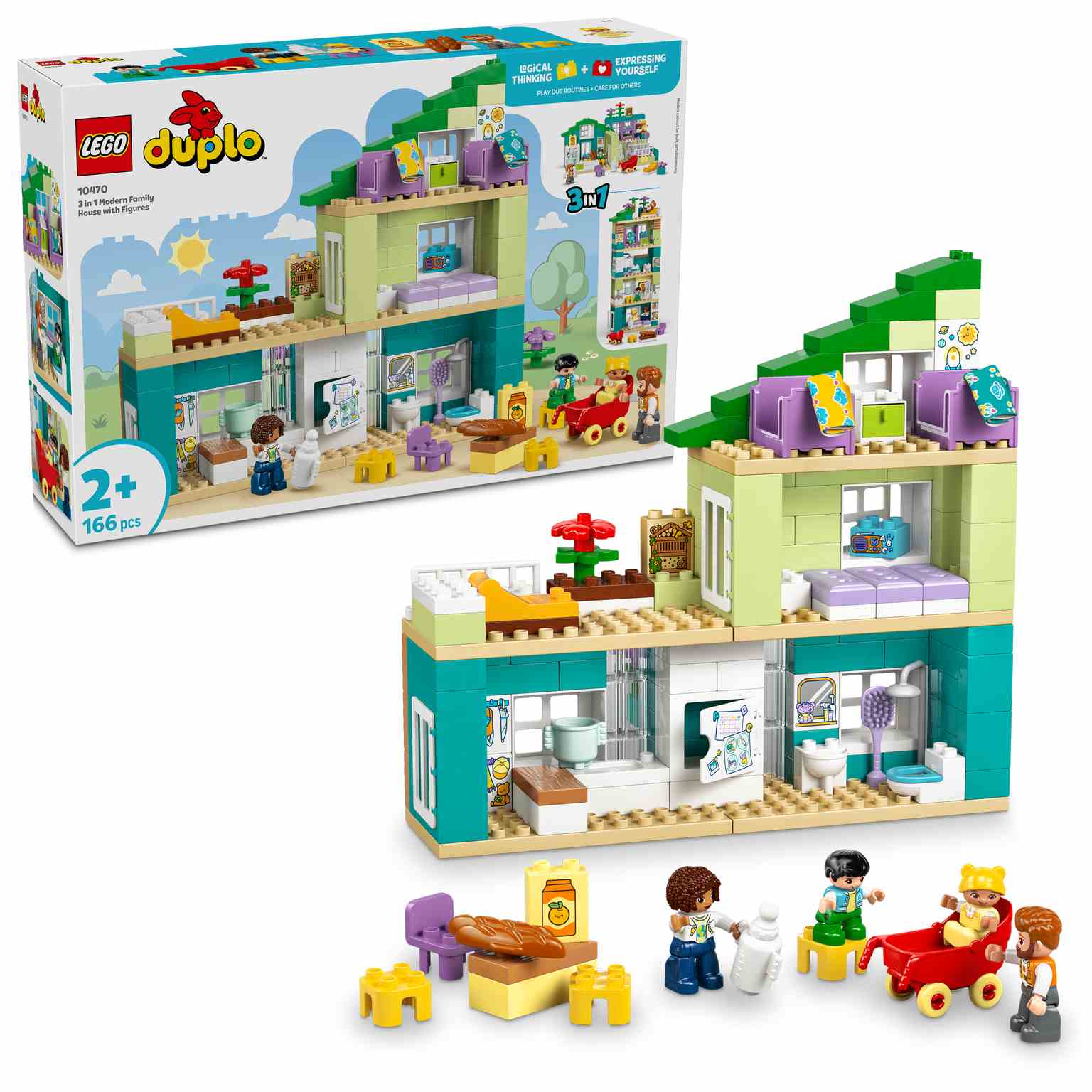 LEGO DUPLO | Casa Familiar Moderna “3 en 1” con Figuras - 10470