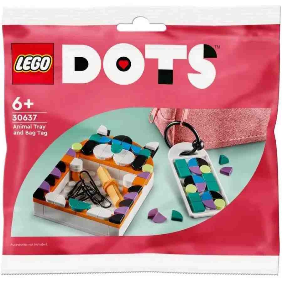 LEGO DOTS | Bandeja y Adorno para Mochila ANIMALES - 30637