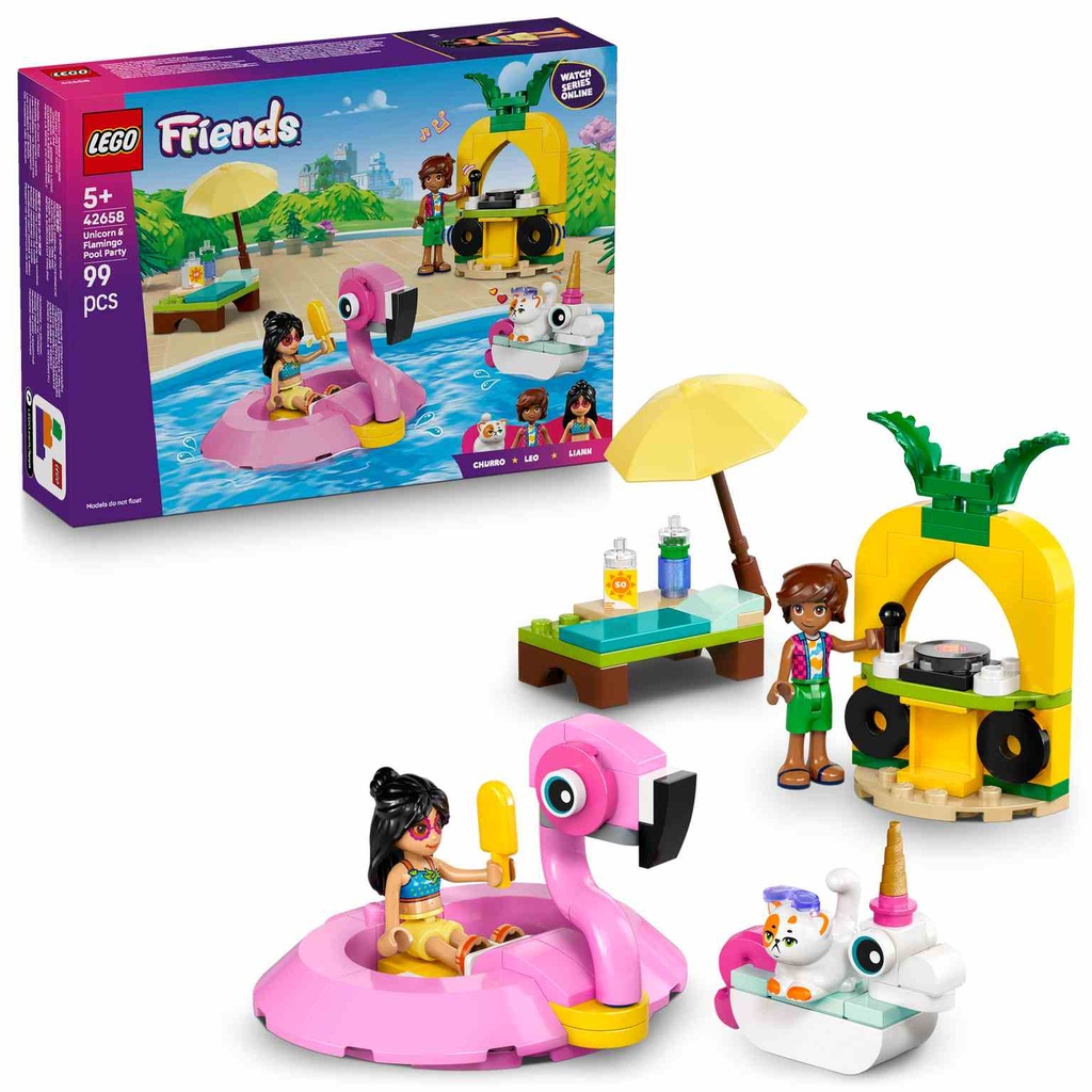 LEGO Friends | Fiesta en la Piscina con Flamenco y Unicornio - 42658