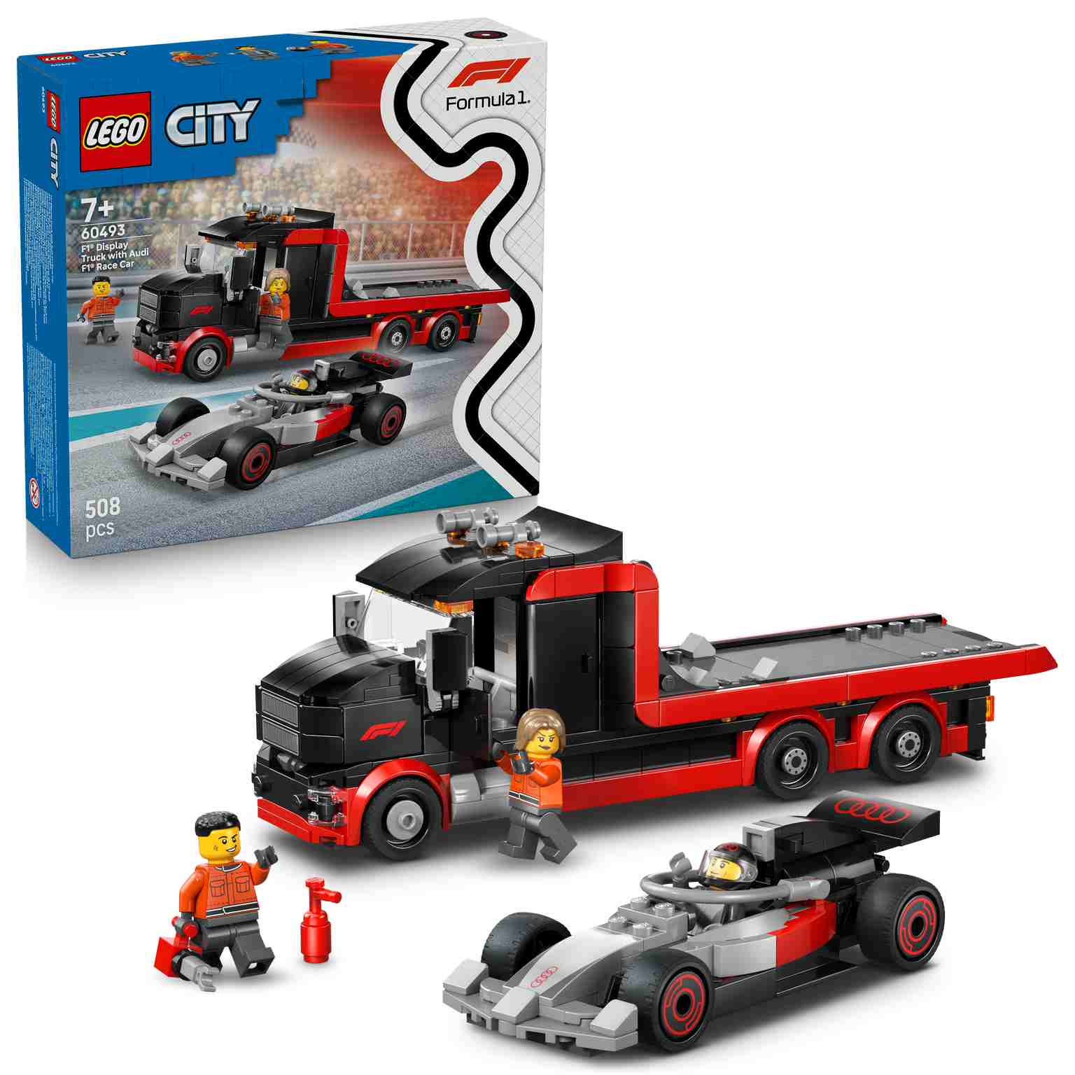 LEGO CITY | Camión de Exposición de F1 con Coche de Carreras Audi F1 - 60493