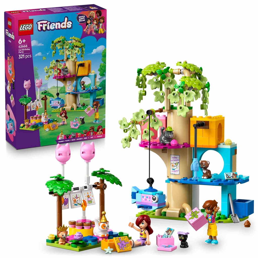 LEGO Friends | Fiesta de Cumpleaños y Casa del Árbol Felina - 42666